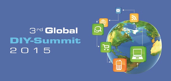 GlobalDIYSummit3rd_Logo u Globus_2014_auf blau